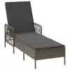  Napozóágy Szürke és sötét szürke PE Rattan 157 x 55 x 92 cm