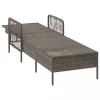  Napozóágy Szürke és sötét szürke PE Rattan 157 x 55 x 92 cm