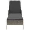  Napozóágy Szürke és sötét szürke PE Rattan 157 x 55 x 92 cm