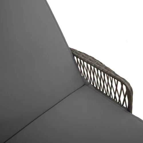  Napozóágy Szürke és sötét szürke PE Rattan 157 x 55 x 92 cm