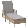  Napozóágy Bézs és világosszürke PE rattan 157 x 55 x 92 cm