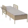  Napozóágy Bézs és világosszürke PE rattan 157 x 55 x 92 cm