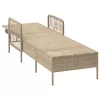  Napozóágy Bézs és világosszürke PE rattan 157 x 55 x 92 cm