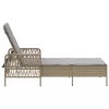  Napozóágy Bézs és világosszürke PE rattan 157 x 55 x 92 cm