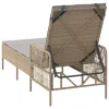  Napozóágy Bézs és világosszürke PE rattan 157 x 55 x 92 cm