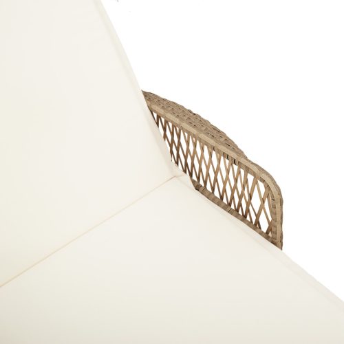  Napozóágy Bézs és krém színű PE Rattan 157 x 55 x 92 cm