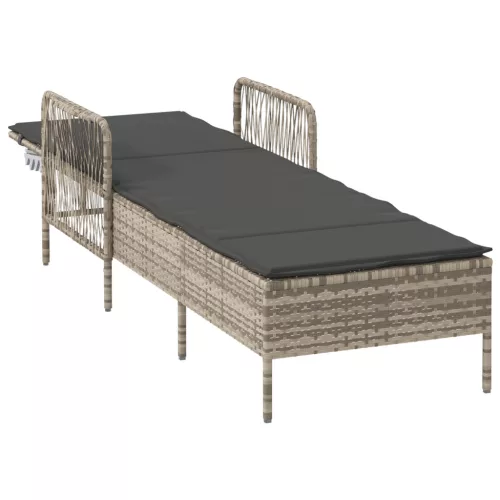  Napágy Világosszürke PE rattan 157 x 55 x 92 cm Összecsukható
