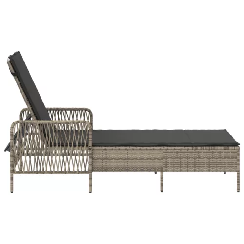  Napágy Világosszürke PE rattan 157 x 55 x 92 cm Összecsukható