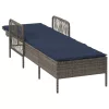  Napozóágy Szürke PE Rattan 157 x 55 x 92 cm Összecsukható