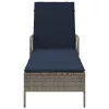  Napozóágy Szürke PE Rattan 157 x 55 x 92 cm Összecsukható