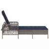  Napozóágy Szürke PE Rattan 157 x 55 x 92 cm Összecsukható