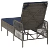  Napozóágy Szürke PE Rattan 157 x 55 x 92 cm Összecsukható