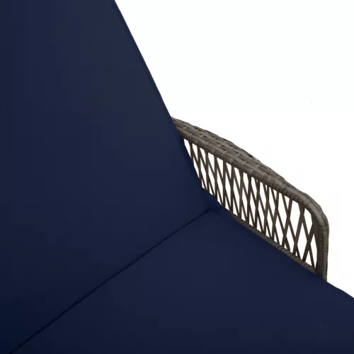  Napozóágy Szürke PE Rattan 157 x 55 x 92 cm Összecsukható
