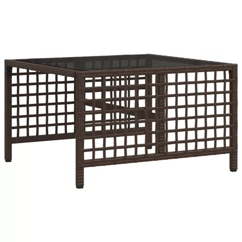  3 részes barna polyrattan kerti sarokkanapészett párnával