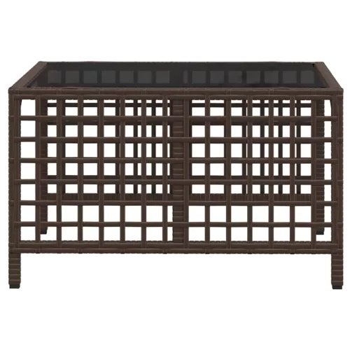  3 részes barna polyrattan kerti sarokkanapészett párnával