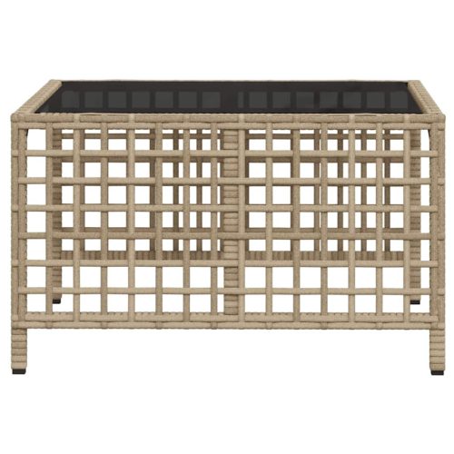  3 részes bézs polyrattan kerti sarokkanapészett párnákkal