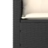  3 részes fekete polyrattan kerti ülőgarnitúra párnával