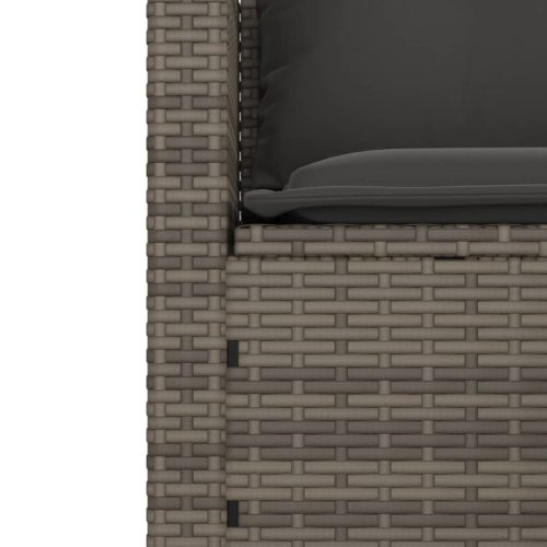  3 részes szürke polyrattan kerti ülőgarnitúra párnákkal