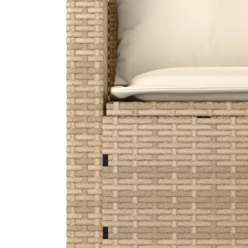  3 részes bézs polyrattan kerti ülőgarnitúra párnákkal