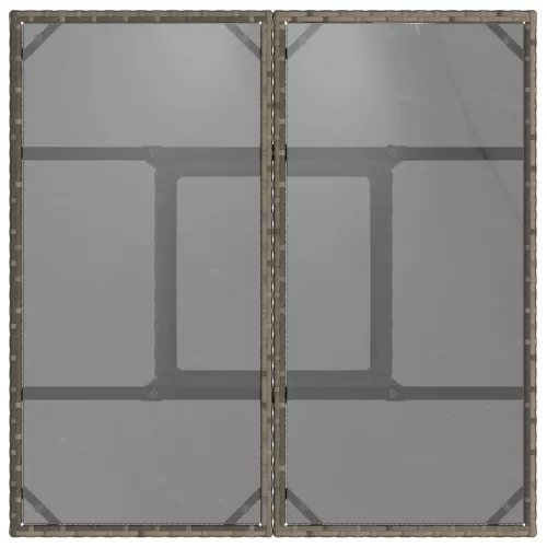  szürke polyrattan üveglapos kerti asztal 80 x 80 x 75 cm