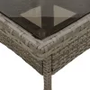  szürke polyrattan üveglapos kerti asztal 80 x 80 x 75 cm