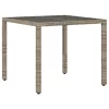  szürke polyrattan üveglapos kerti asztal 90 x 90 x 75 cm