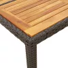  fekete polyrattan kerti asztal akácfa lappal 90 x 90 x 75 cm