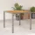  szürke polyrattan kerti asztal akácfa lappal 90 x 90 x 75 cm