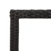  fekete polyrattan üveglapos kerti asztal 150 x 90 x 75 cm