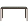  barna polyrattan üveglapos kerti asztal 150 x 90 x 75 cm