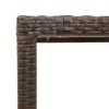  barna polyrattan üveglapos kerti asztal 150 x 90 x 75 cm