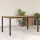  fekete polyrattan kerti asztal akácfa lappal 150 x 90 x 75 cm