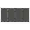  fekete polyrattan üveglapos kerti asztal 190 x 90 x 75 cm