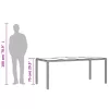  bézs polyrattan üveglapos kerti asztal 190 x 90 x 75 cm
