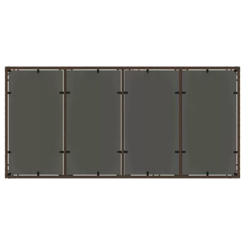  barna polyrattan üveglapos kerti asztal 190 x 90 x 75 cm