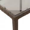  barna polyrattan üveglapos kerti asztal 190 x 90 x 75 cm