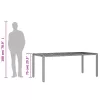  fekete polyrattan kerti asztal akácfa lappal 190 x 90 x 75 cm