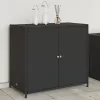  fekete polyrattan kerti tárolószekrény 83 x 45 x 76 cm