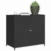  fekete polyrattan kerti tárolószekrény 83 x 45 x 76 cm