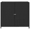  fekete polyrattan kerti tárolószekrény 83 x 45 x 76 cm