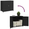 fekete polyrattan kerti tárolószekrény 83 x 45 x 76 cm