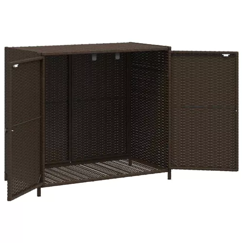  barna polyrattan kerti tárolószekrény 83x45x76 cm