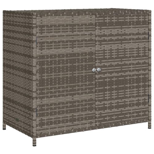  szürke polyrattan kerti tárolószekrény 83x45x76 cm