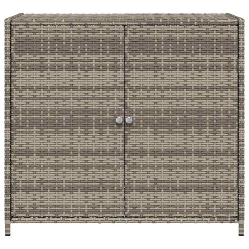  szürke polyrattan kerti tárolószekrény 83x45x76 cm