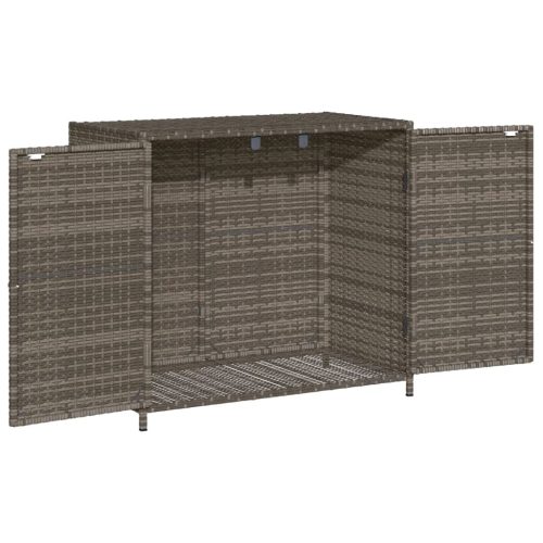  szürke polyrattan kerti tárolószekrény 83x45x76 cm