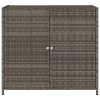  szürke polyrattan kerti tárolószekrény 83x45x76 cm