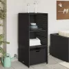 fekete polyrattan kerti tárolószekrény 50 x 55 x 115 cm