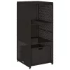  fekete polyrattan kerti tárolószekrény 50 x 55 x 115 cm
