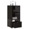  fekete polyrattan kerti tárolószekrény 50 x 55 x 115 cm