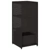  fekete polyrattan kerti tárolószekrény 50 x 55 x 115 cm
